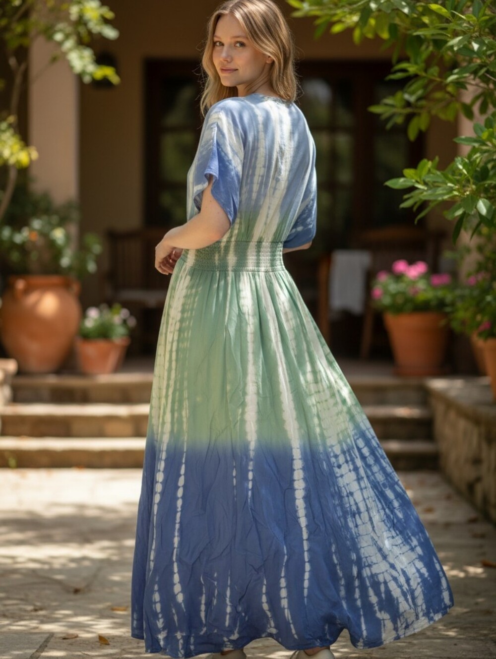 Simply Southern Blue Tie-Dye Dress